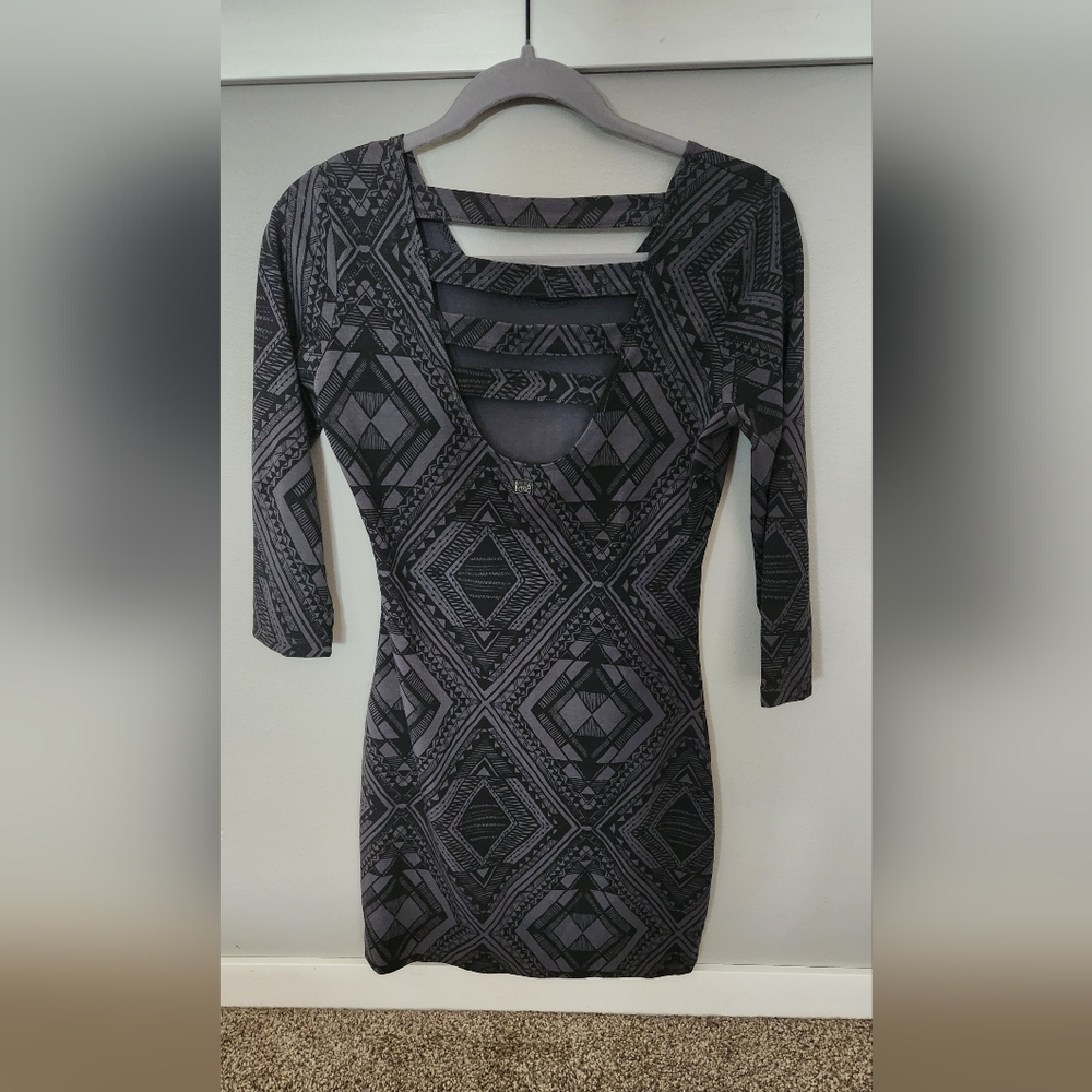 Billabong Womens Bodycon Geographic Print Mini Cut Out Dress